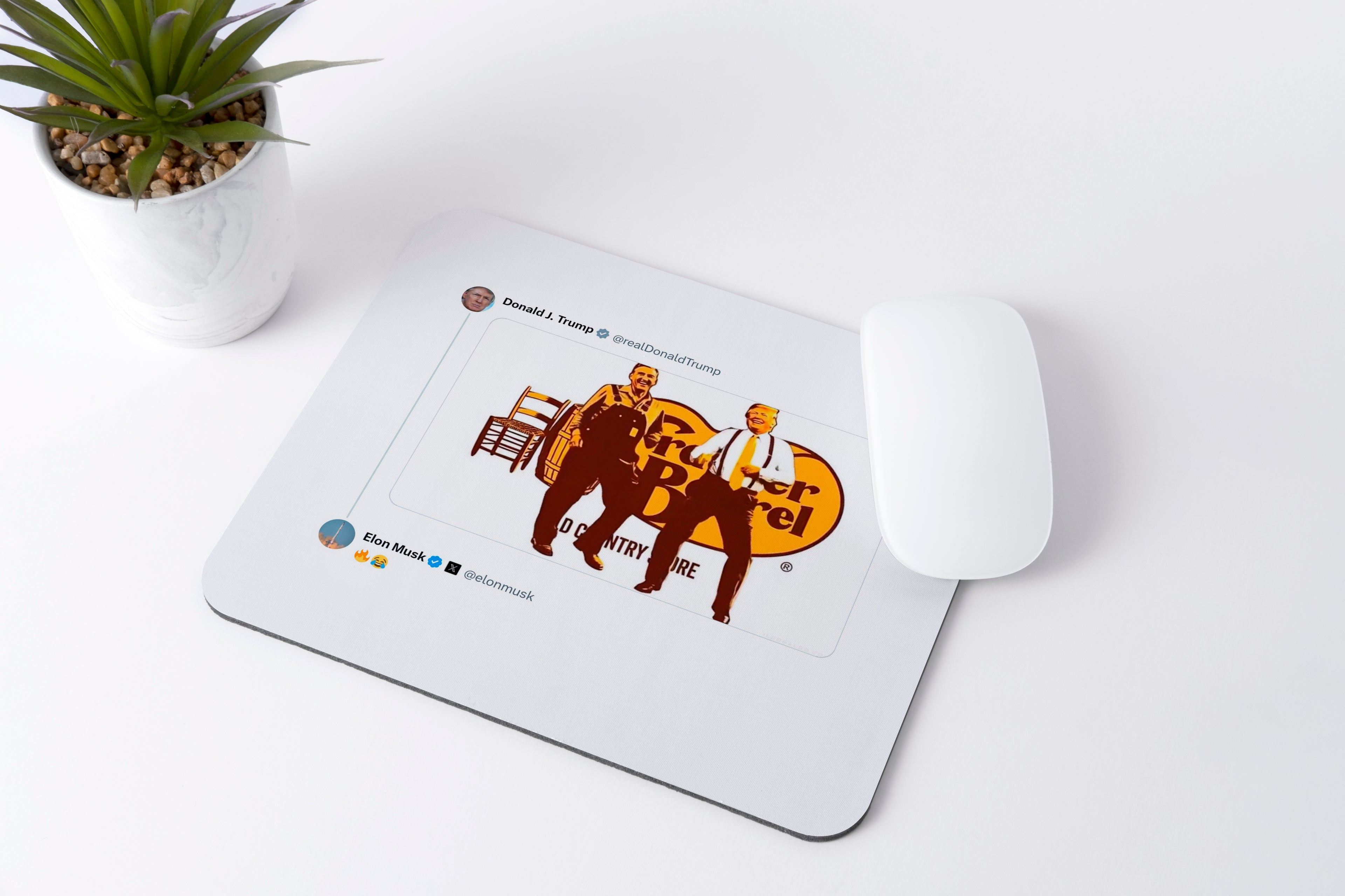 Mousepad Trump & Musk Meme Cracker Barrel
